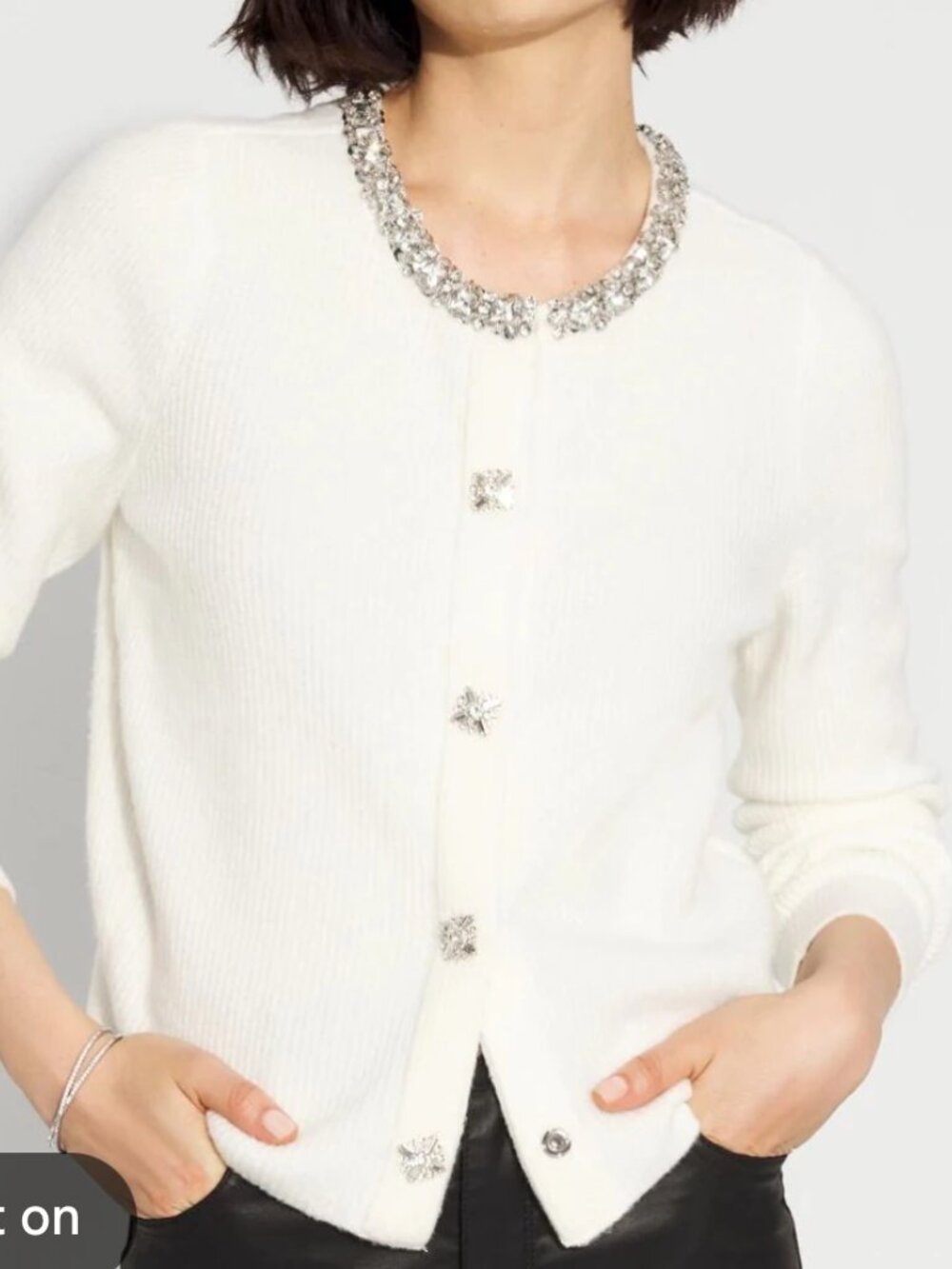 nwt WHITE HOUSE BLACK MARKET embellished button cardigan sweater